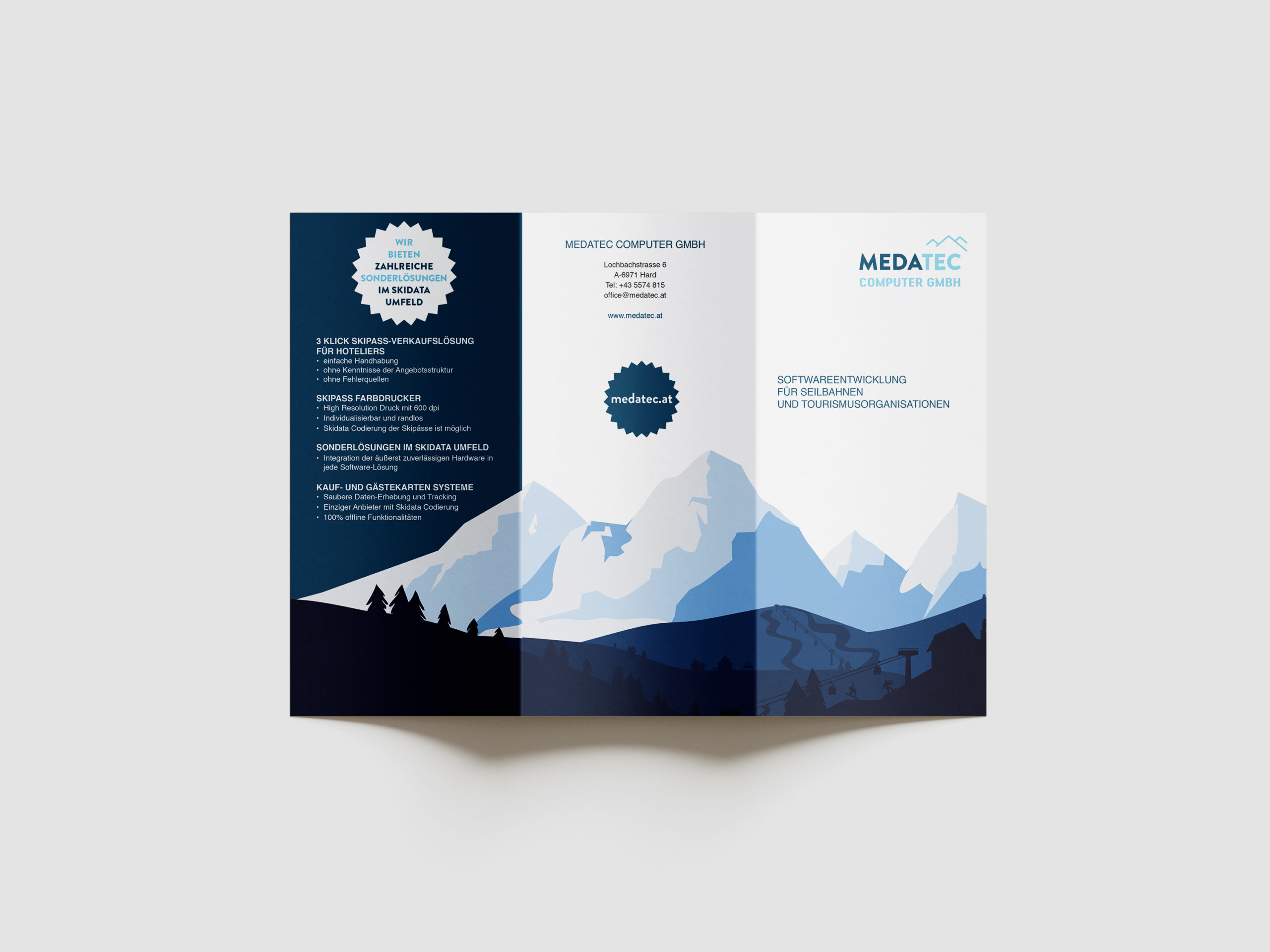 medatec, folder 6-seitig, wickelfalz, designteam.or.at, designteam vorarlberg, werbeagentur vorarlberg